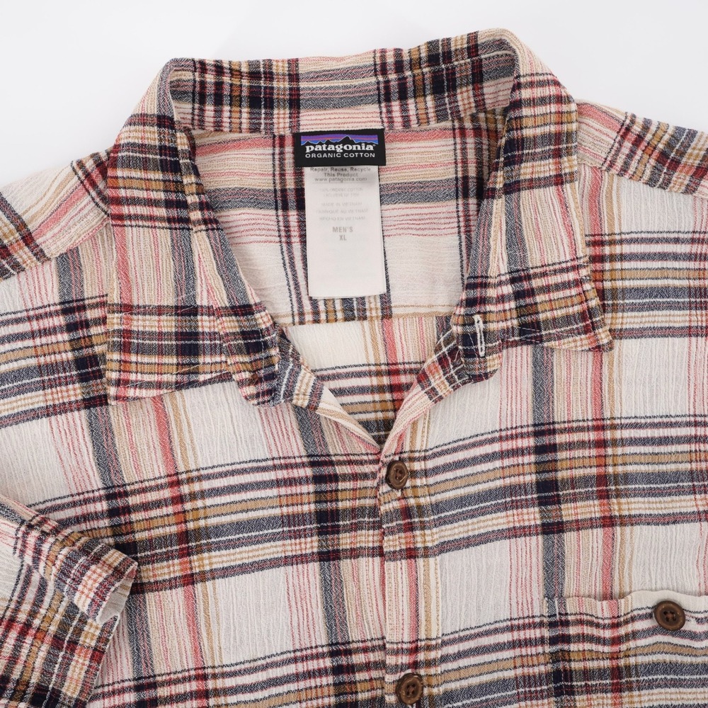 Patagonia Plaid A/C Shirt Organic Button Down Short Sleeve Mens XL Fits Slim